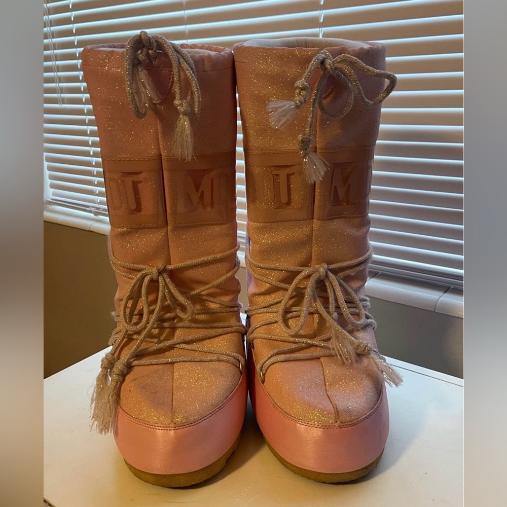Moon Boots Pink Glitter